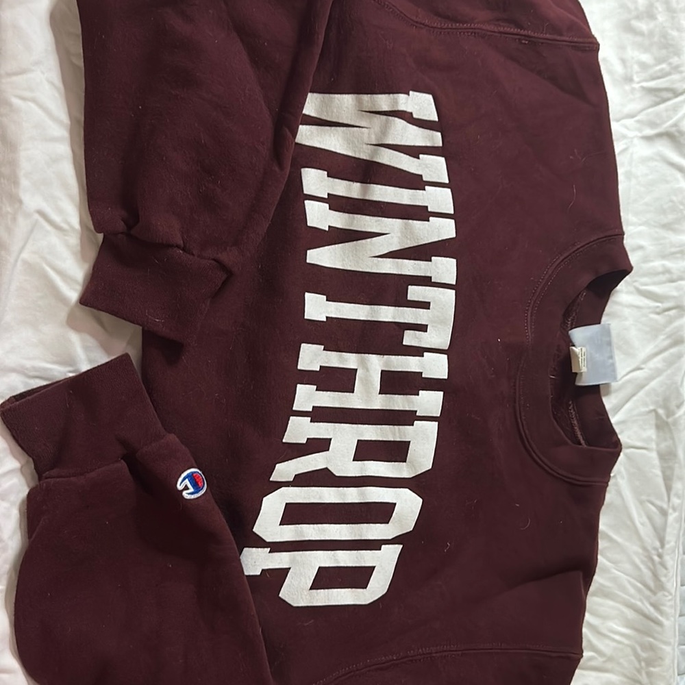 New Champion Winthrop sweater . Burgundy with white lettering